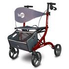 0822383288819 Hugo Explore Side-fold Rollator Walker With Seat Backrest And Folding Basket