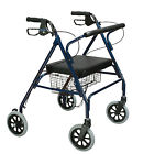 10215bl-1 Preowned Walker Rollator Duty Medical Drive Bariatric Blue Heavy