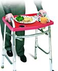 1096 Complete Medical Walker Tray With Grip Mat Red
