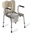 11204 Medline Drop Arm Padded Commode Chrome Plated Rust 016958001808