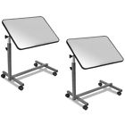 Hw49070gr 2 Unbranded Overbed Rolling Table Laptop Food Tray Hospital Desk Tilting