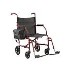 406108116399 Medline Steel Transport Chair Burgundy