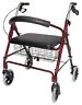501-1029-0700 Mabis Lightweight Extra Wide Heavy Duty Aluminum Rollator Burgun