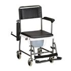 652308880589 Nova Drop Arm Commode Transport Chair With Wheels