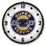 703290919587 Collectable Sign Clock Chevrolet Super Service Led Wall