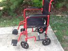 9201 Probasics Aluminum Transport Wheel Chair With Rear Wheels Red