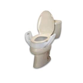 725753311 Ableware 742645012528 Elongated Raised Toilet Seat With Arms 3.5 Inch Lift 300lb Cap