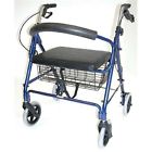 Aluminum Blue Rollator Royal Extra Lightweight Heavy Wide Mabis Duty