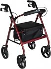 Aluminum Rollator Drive Medical Walker With Seat Rolling Walkers Seats Fold Up Removable Back Support 811032485716