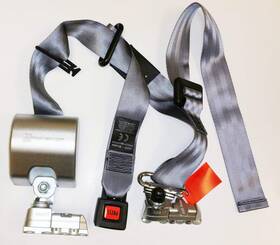 Amf Bruns 603964053855 Auto Retractor-shoulder Belt Manual Hgt Adjuster L-track Fitting Gray