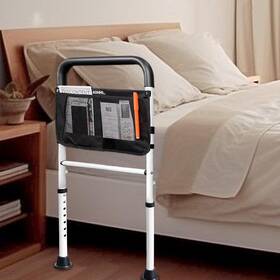 Aohhl818016 Aohhl Bed Rails For Elderly Adults Safety With Adjustable Heights Storage White