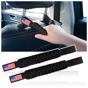 2pcs-1703 Aokdom Shou/2pcs-1703 2pcs Us Flag Safety Anti-collision Headrest Grab Handles F Black/2pcs