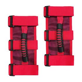 Augeny-496gh Augeny 2 Pcs Roll Bar Grab Handles Paracord Grip For 1987-2021 Red