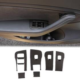 Ts05560 Aunginsy Car Door Window Glass Lift Button Panel Trim Cover Carbon Fiber Pattern