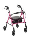 Rtl10261bc Awareness Breast Cancer Medical Drive Height Pink Adjustable Rollator