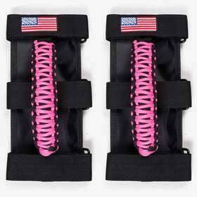 Usau398-45-203 Bestaoo 2 X Roll Bar Grab Handles Paracord Grip Handle For Pieces Pink