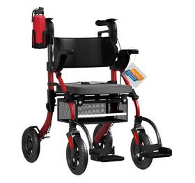 B0dk54t3xl Bigalex Walker Wheelchair Combo For Seniors 2 In 1 Rollator-walker Red By Big Alex
