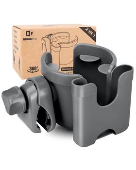 Fb-0122 Bundlepro Universal Clamp-on Cup/ Phone Holder For Walker Rollator Gray