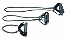 Cando 714905032898 Exercise Tubing With Handles Full Body Set Black 18/36/48 Inch
