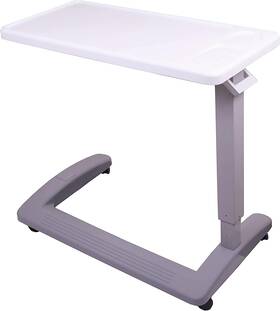 Carex 881960489124 Rolling Overbed Table Hospital Bed Laptop Tables White And Grey