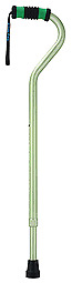 1647a Complete Medical Supplies Standard Offset Walking Cane Adjustable Aluminum Green