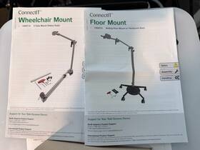 1000714 Connectit Wheelchair And Floor Mount Adjustable Height 5 Wheels Aluminum Silver B