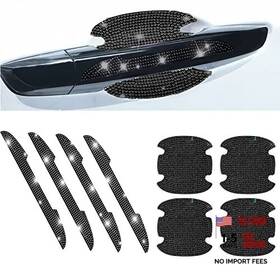 Cmls02 Deemars 8pcs Bling Rhinestone Car Door Handle Stickers Protector Trim Auto Black
