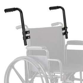 Deerdtride 744963275845 Upgraded Wheelchair Handle Extenders With Reinforced Design Adjustable Black