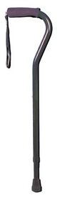1628 Deluxe Adjustable Cane Offset With Wrist Strap-black