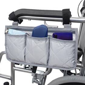 Donmnemb 658360811332 2 Pcs Wheelchair Bag And Reflective Stripes Black Gray