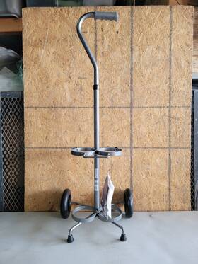 13001sv-2 Drive 13001sv-1 Dual Oxygen Cart With Silver Vein Finish Adjustable Nob
