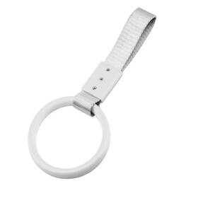 Asd557 Dskoiph 1 Pc Jdm Tsurikawa Hang Ring Subway Train Bus Handle Hand Round White/silver