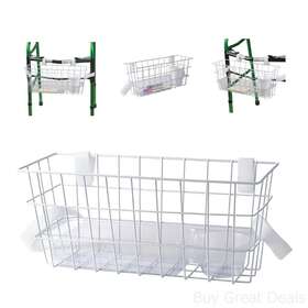 510-1085-1900 Duro-med Healthsmart Walker Basket Universal For With Tray And Cup Holder Rollator White