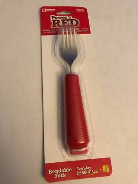 L5042 Essential Medical Supply Power Of Red Bendable Fork For Alzheimers And Dementia