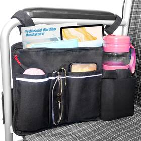 Eveme 712417698663 Wheelchair Side Bag With Cup Holder Storage Large