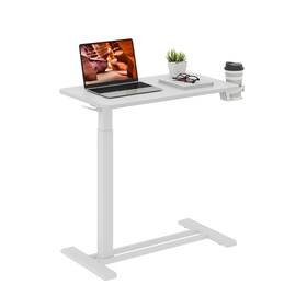 Fitstand 840460431576 Medical Overbed Adjustable Bedside Table With Small White