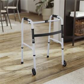 Dc-hy8110l-5-slvblk-gg Flash Furniture Hercules Folding Walker With Adjustabl