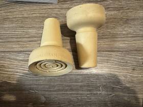 G830 Guardian One Pair Heavy Duty Extra Long Wear Molded Rubber Crutch Tips - Tan Nos