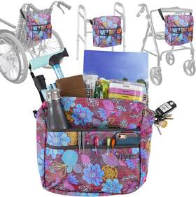 Health 445049024021 Wheelchair Bag For Accessories - Fits Walkers Rollators And Chairs Adjustabl