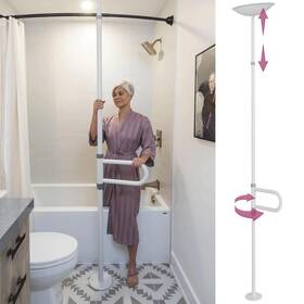 Healthcraft 689281037280 Upole With Pivot Bar 7-10 Feet Transfer Pole For Seniors Floor To