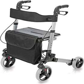 501-5012-41001 Healthsmart Walker Rollator With Seat And 1 Count Pack Of Titanium