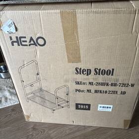 Ml-28hfk-br-7212-w Heao Large Step Stool With Handle Adult Mobility Nib