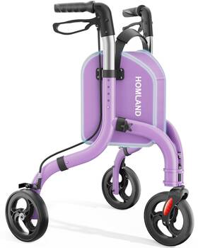 R4-pu Homland Uska/r4-pu/hdfzn/c03 3 Wheel Walkers For Seniors Lightweight Foldable Aluminum Purple