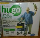 Hugo Elite Rolling Walker With Seat Backrest And Saddle Bag Blue 057565998747