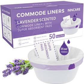 In-xyc-5050 Inincare Commode Liners With Absorbent Pads For Bedside 50 50bags/50pads