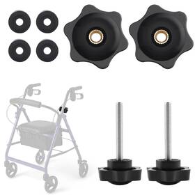 Jerbor 739804540435 2 Pack Replacement Arm Adjustment Knobs For Rollators Walker Black