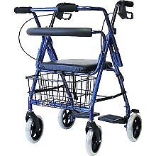 R-4602-t-bd Karman Healthcare 2-in-1 Rollator And Transporter Metallic Blue
