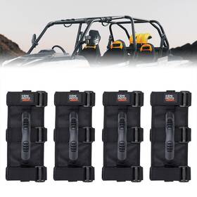 Kmbzh0134-04 Kemimoto Roll Bar Grab Handles For Utv/atv/sxs - 3 Strap Larger Size Black