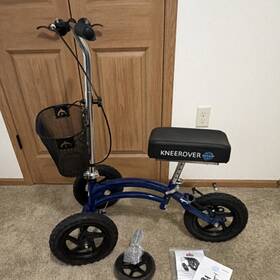 Kr40-kr19017381 Kneerover All Terrain Knee Walker Blue Adjustable Height Basket Hand Brake