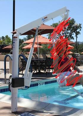 100287 Lifeguard Pool Lift #100287 No Seat Just Hydraulics